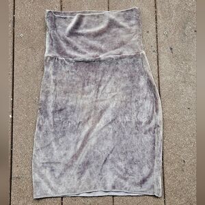 Elegant Lilac-Gray Velour Skirt